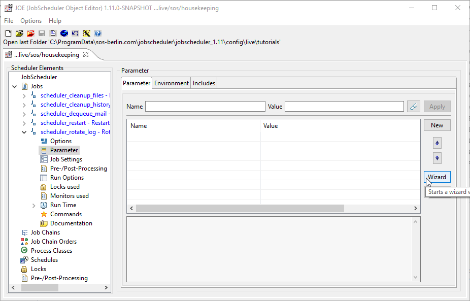 select the parameter element which will open the parameter form at the parameter tab as shown in the screen shot below